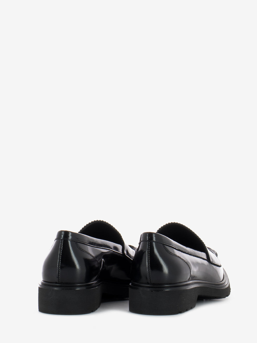 Black brushed leather loafers