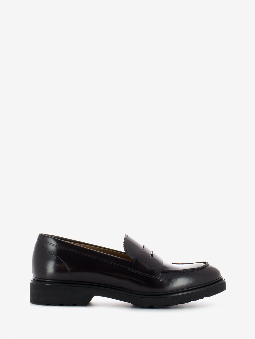 Brushed leather moccasins dark brown