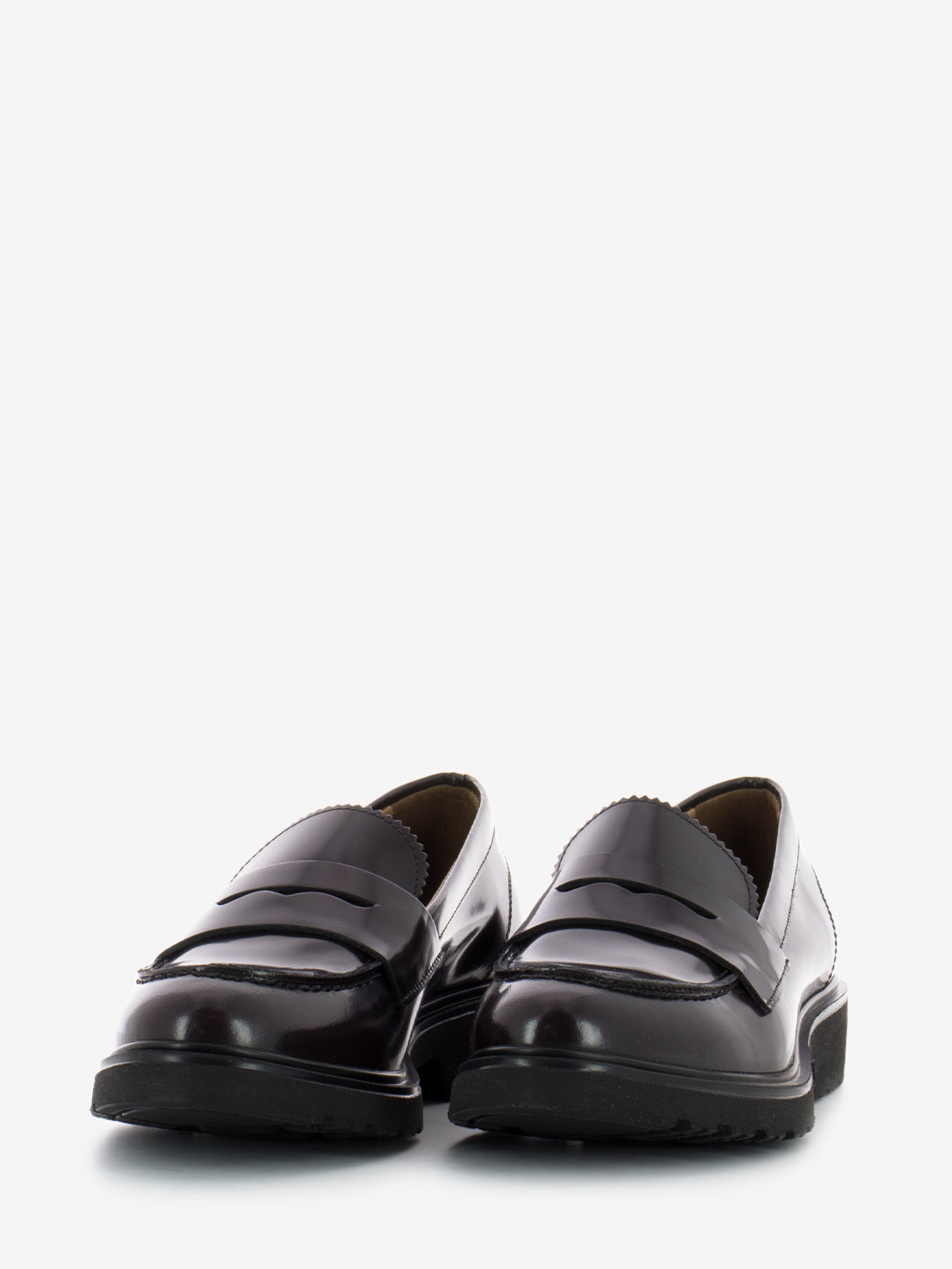 Brushed leather moccasins dark brown