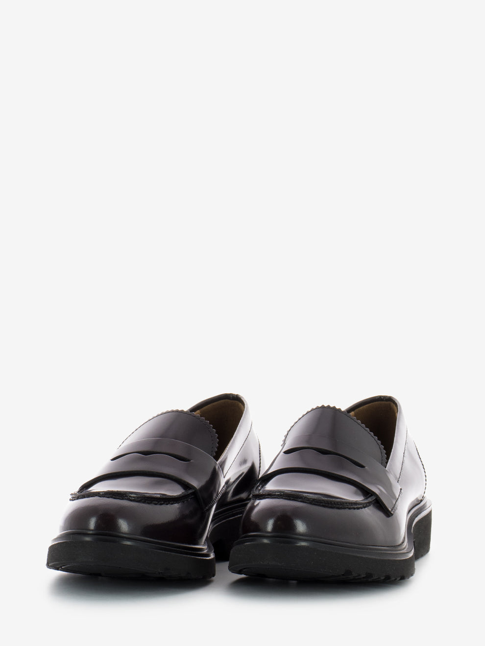 Brushed leather moccasins dark brown