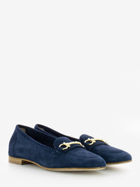 Mocassini in suede blu