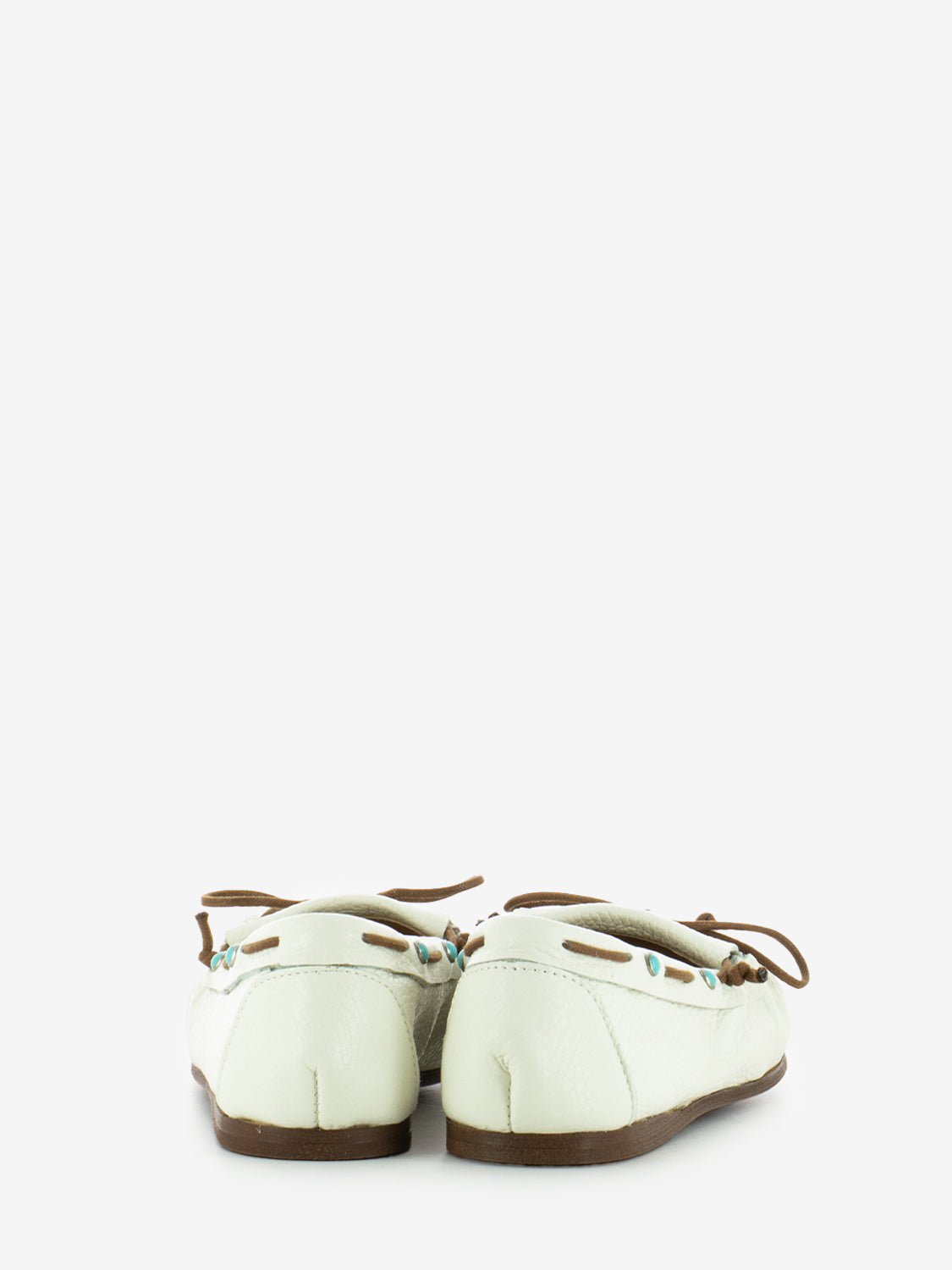 Mocassini in suede con frange bianco