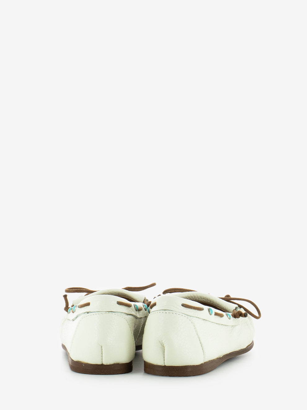 Mocassini in suede con frange bianco