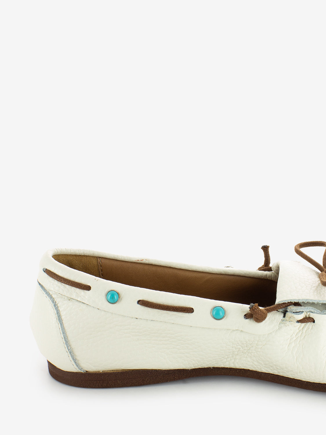 Mocassini in suede con frange bianco