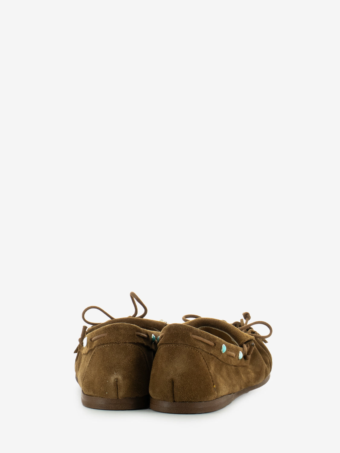 Mocassini in suede con frange marrone