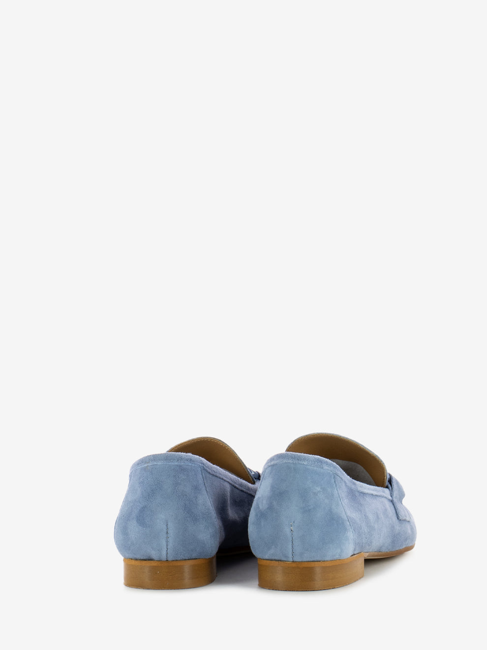 Mocassini in suede con morsetto azzurro
