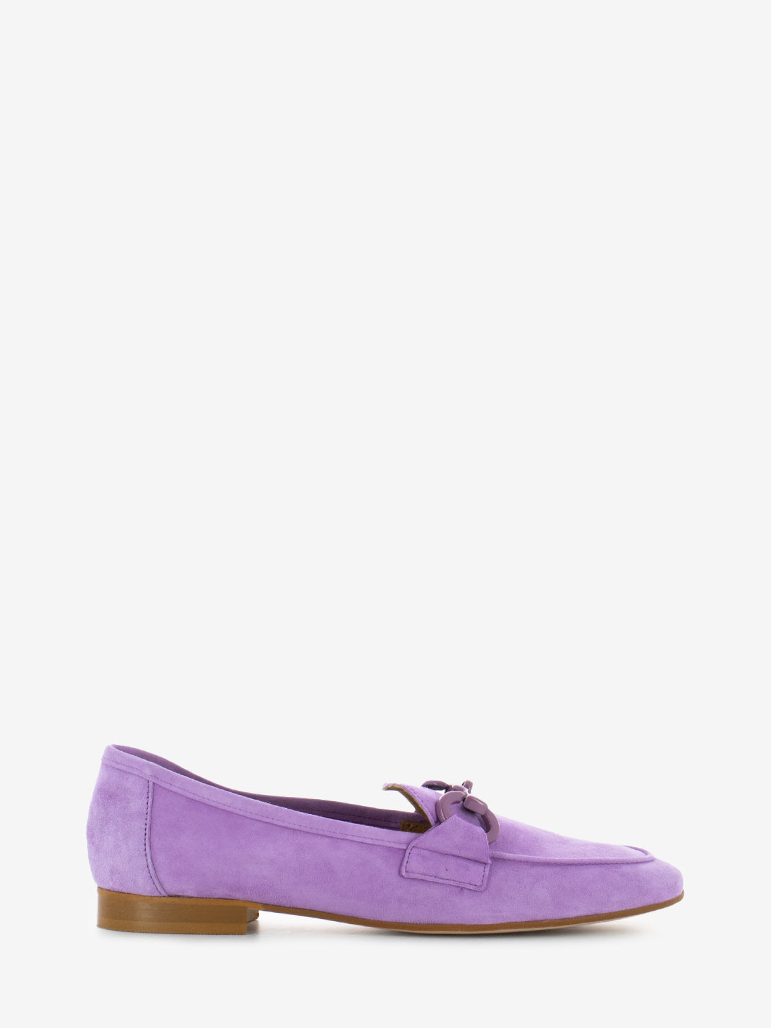 Suede moccasins with bouganville clamp