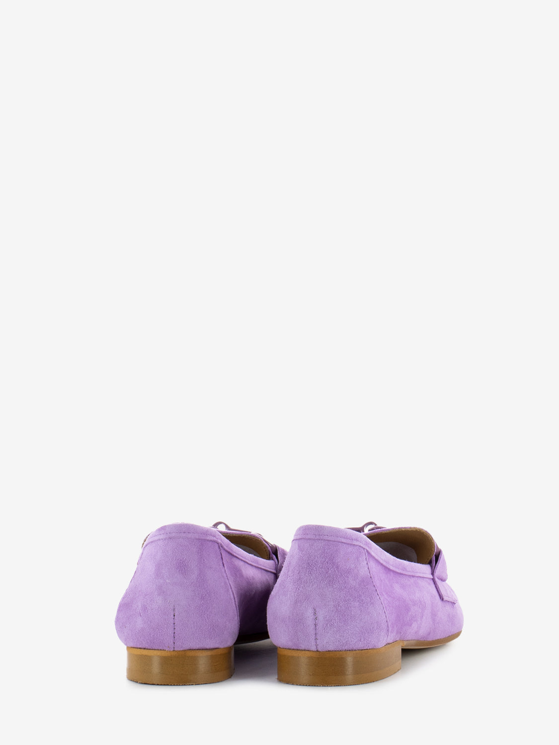 Suede moccasins with bouganville clamp