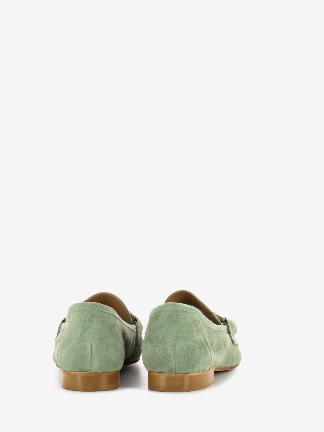 Mocassini in suede con morsetto salvia