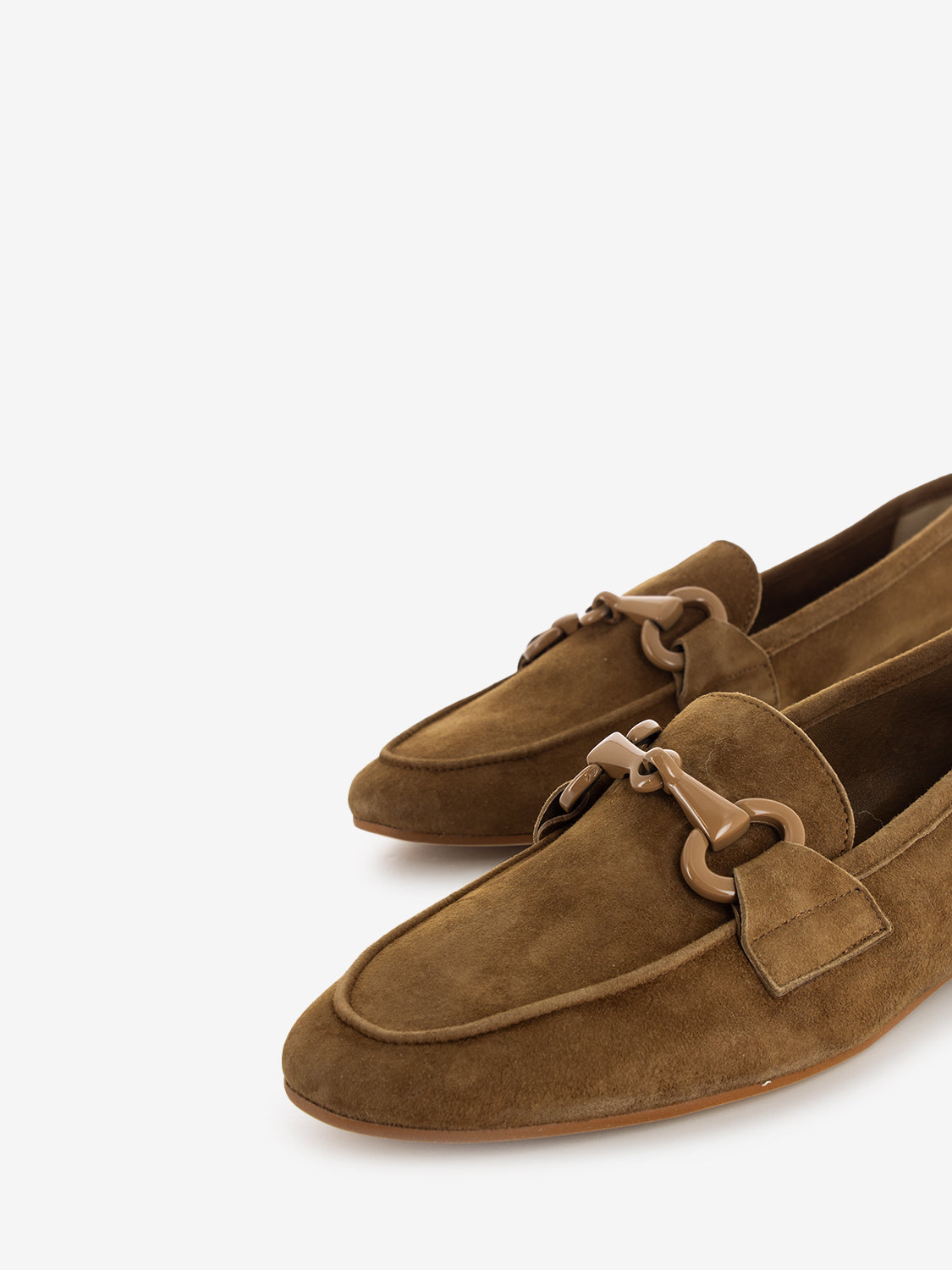 Mocassini in suede con morsetto sella