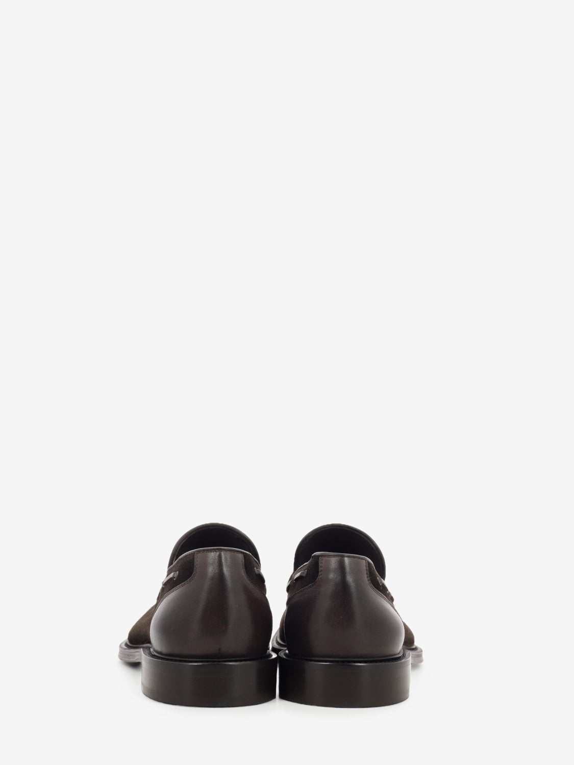 Brown suede loafers with tassels