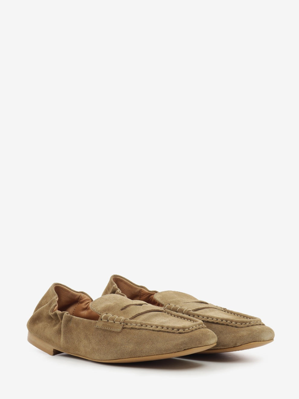 Sand suede moccasins