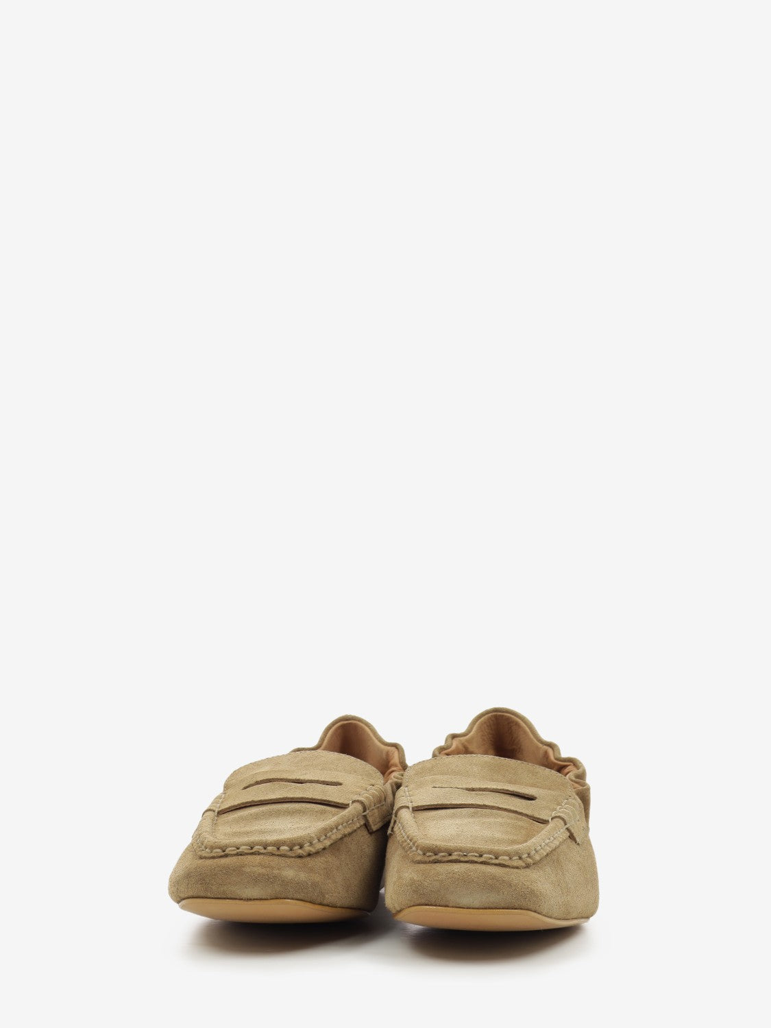 Sand suede moccasins