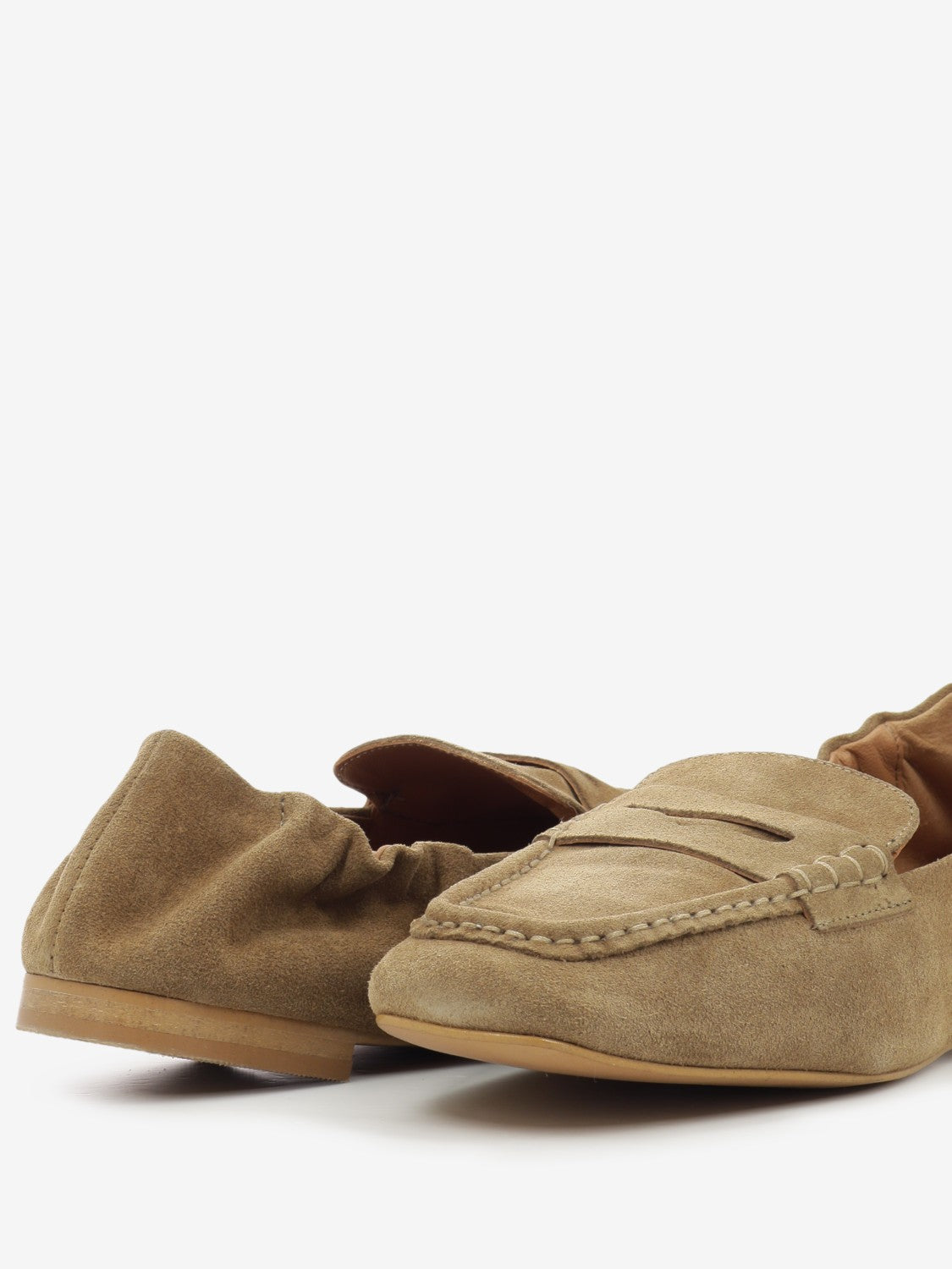 Sand suede moccasins