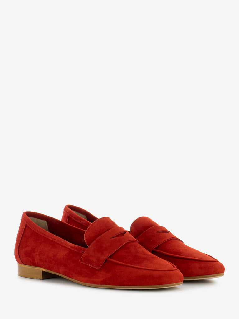 STIMM - Mocassini in suede sfoderati rossi