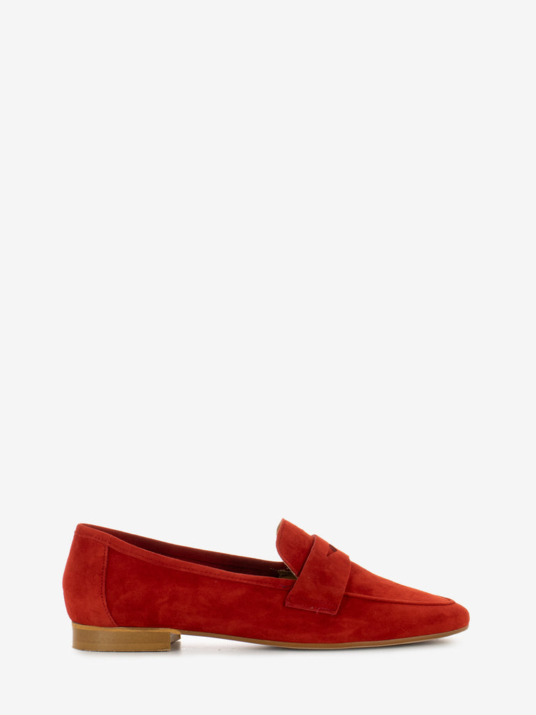 STIMM - Mocassini in suede sfoderati rossi