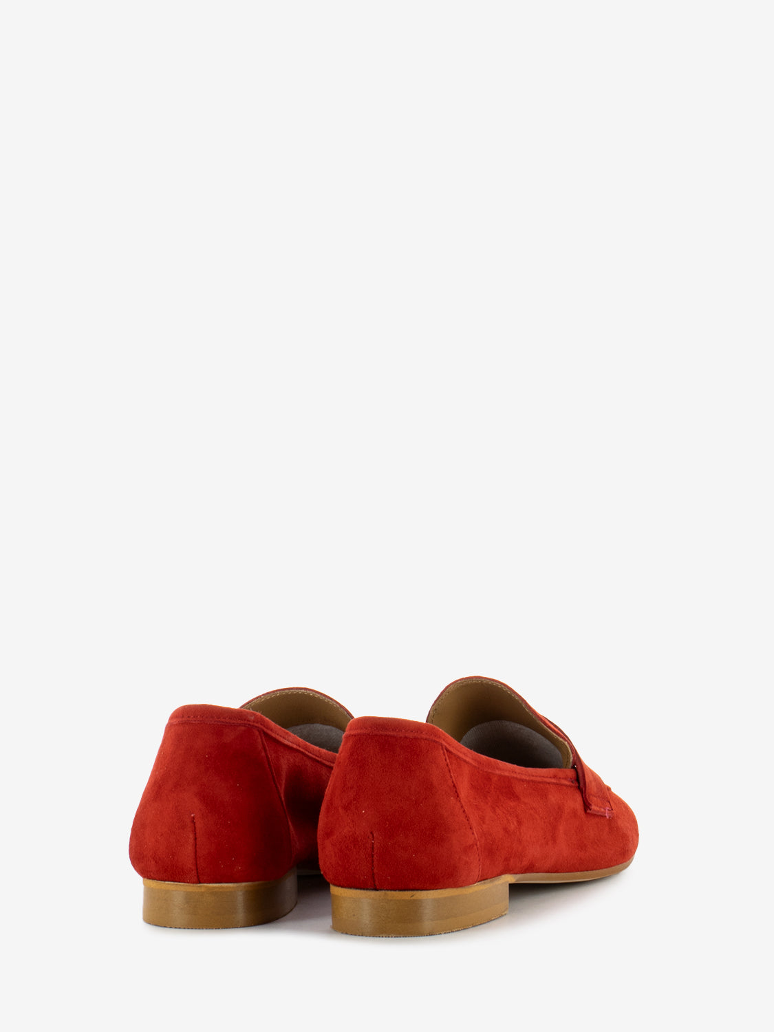 Mocassini in suede sfoderati rossi