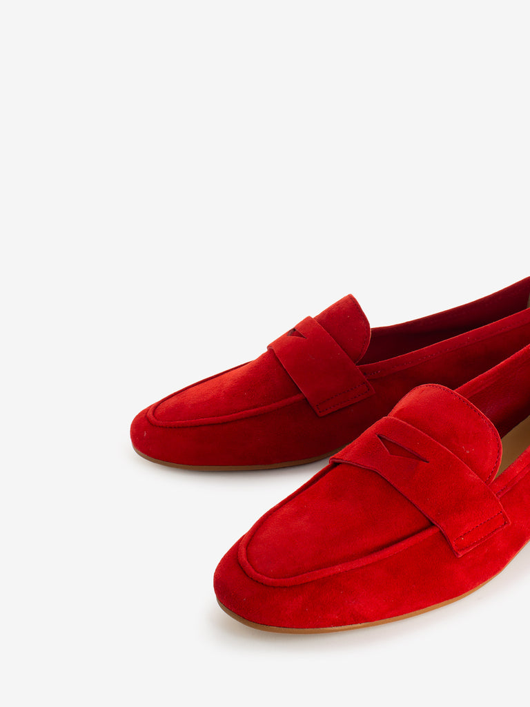 STIMM - Mocassini in suede sfoderati rossi