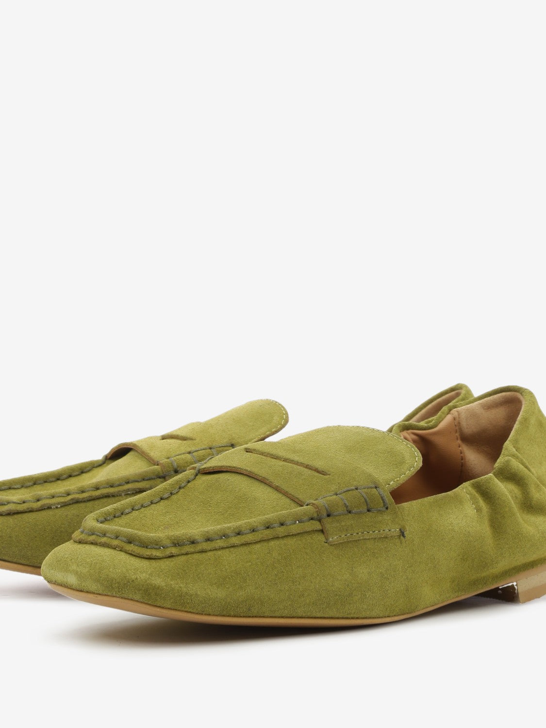 Mocassini in suede verde
