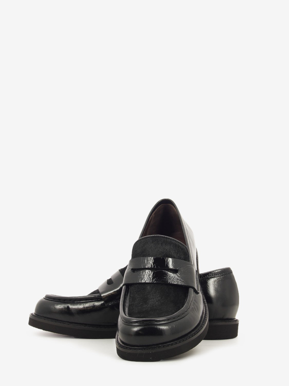 NAPLAK/PONY SKIN LOAFER BLACK 9711_BLACK
