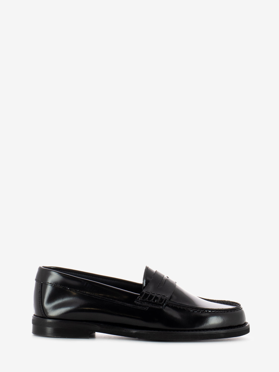 Mocassino Allegra in pelle con fascia penny neri