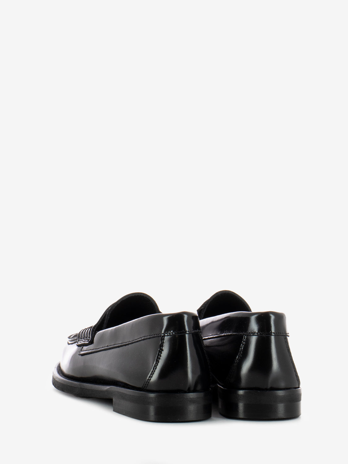 Mocassino Allegra in pelle con fascia penny neri