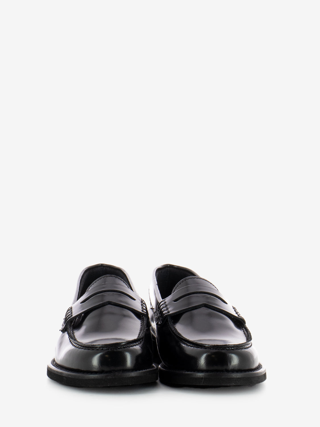 Mocassino Allegra in pelle con fascia penny neri