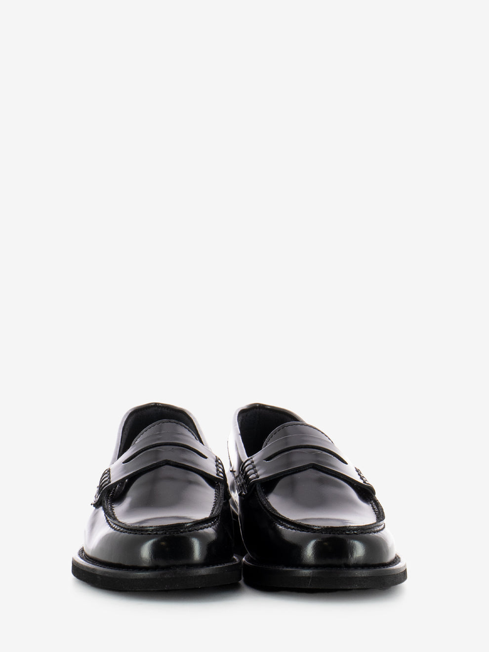 Mocassino Allegra in pelle con fascia penny neri