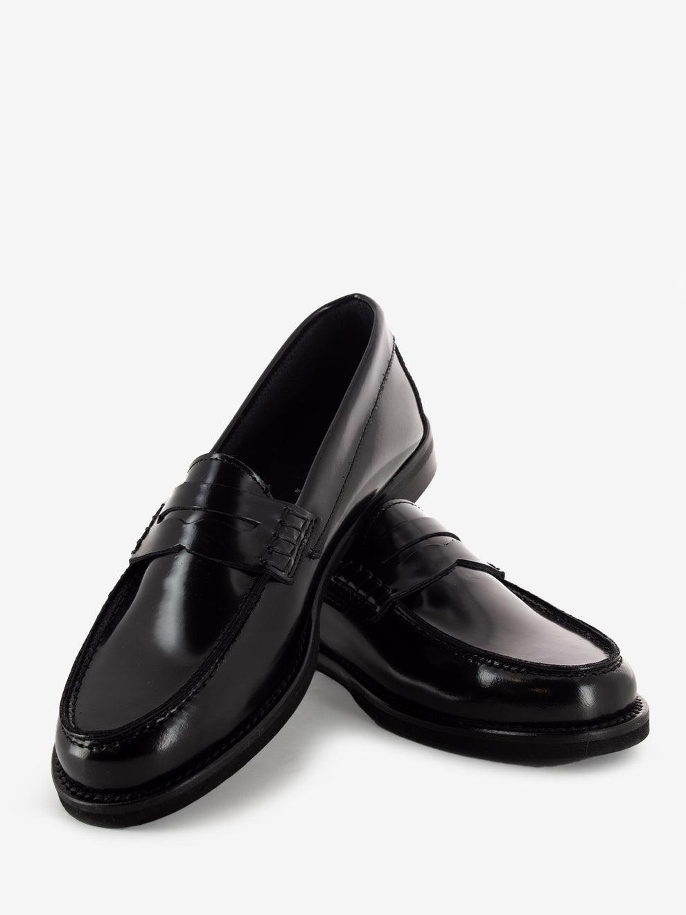Mocassino Allegra in pelle con fascia penny neri