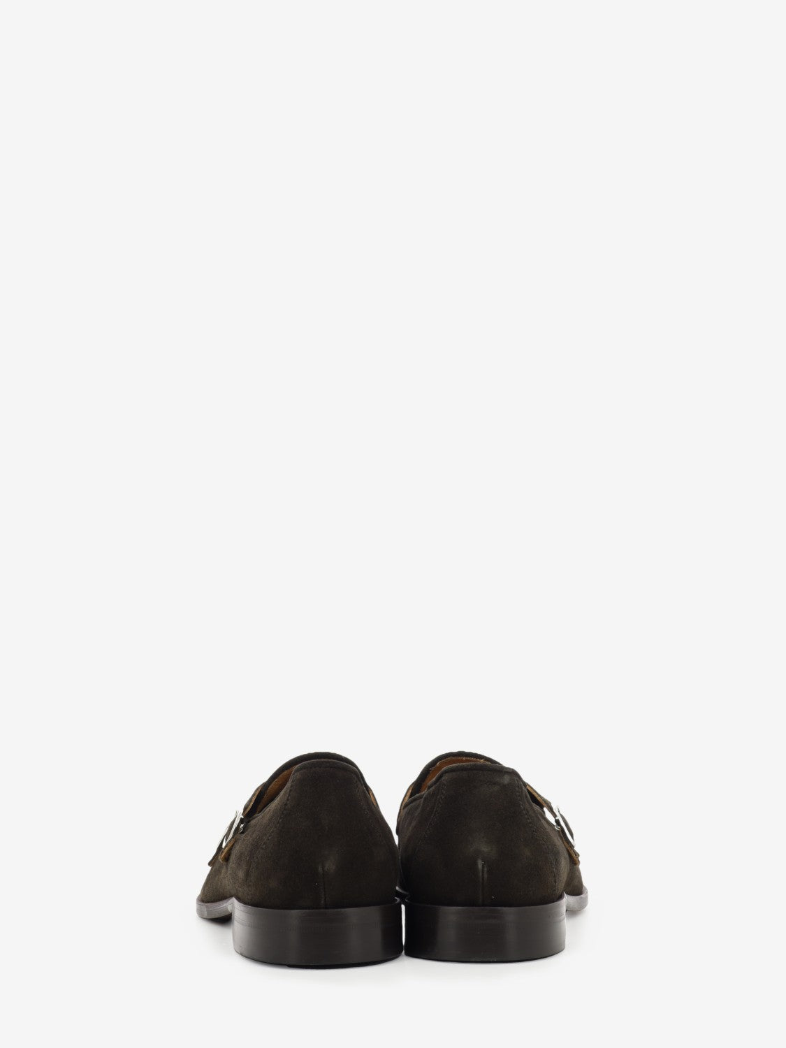 Mocassino con fibbie in suede testa di moro