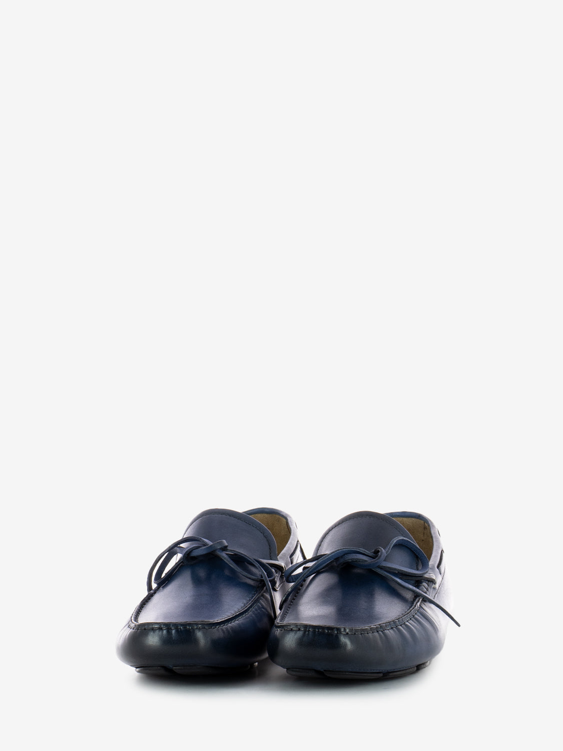 Blue Leather Bow Moccasin