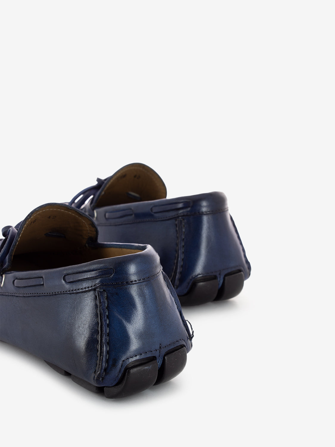 Blue Leather Bow Moccasin