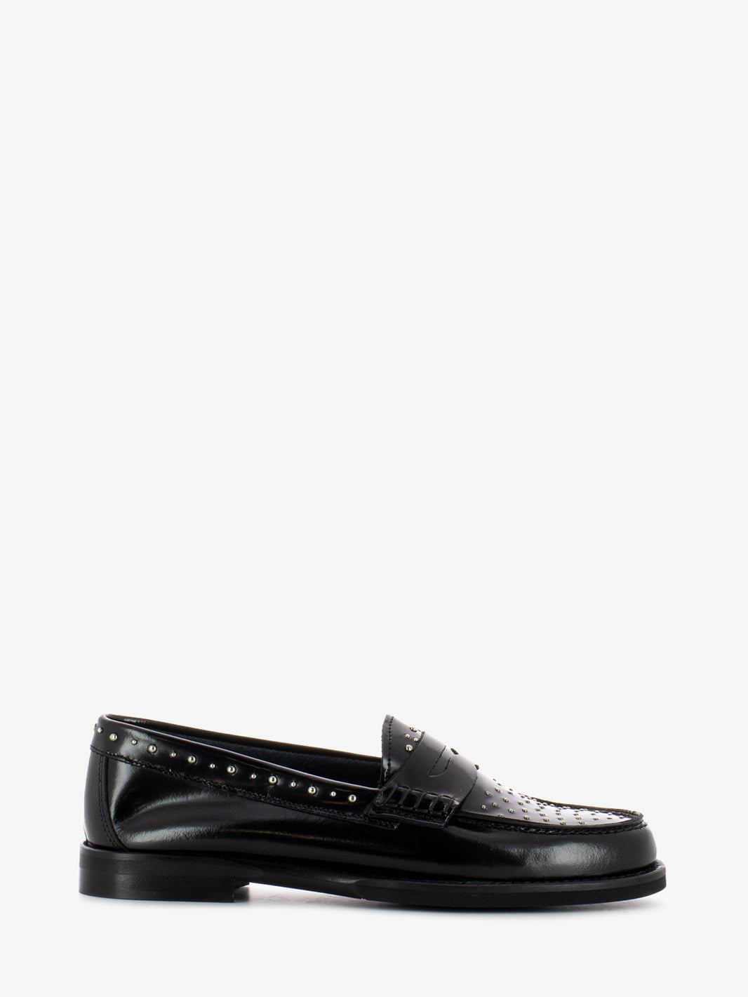 Mocassino Ilary in pelle effetto shine con borchie