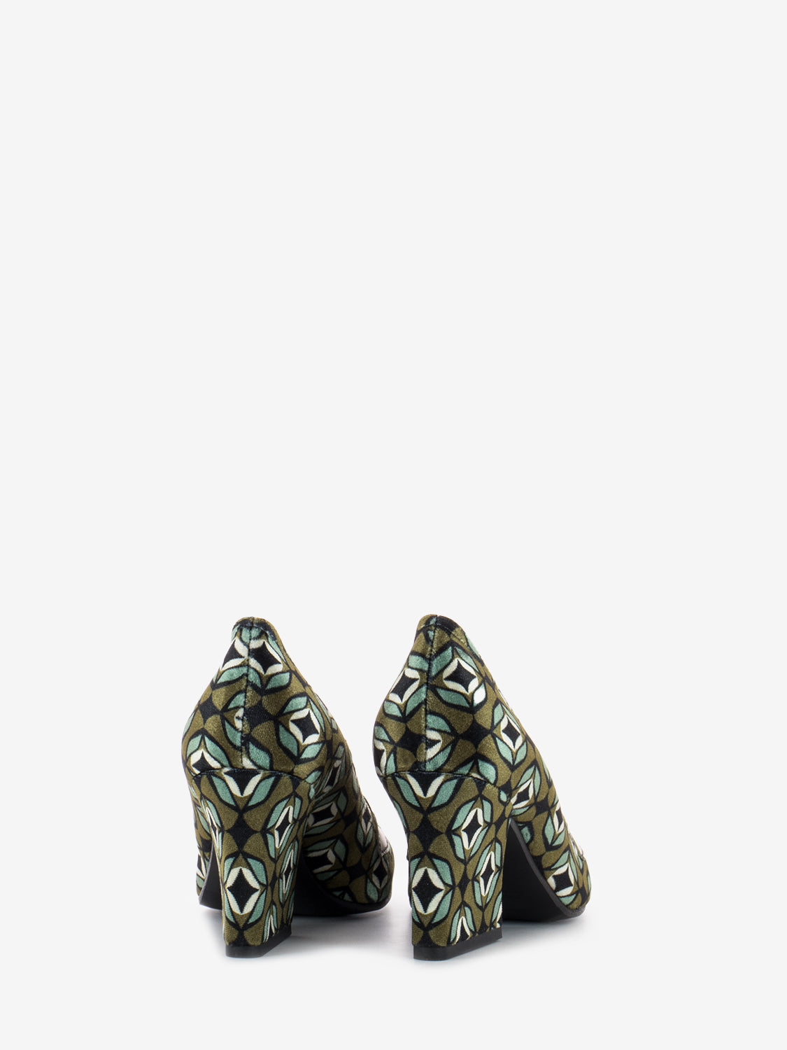 Velvet moccasins stone pattern / black