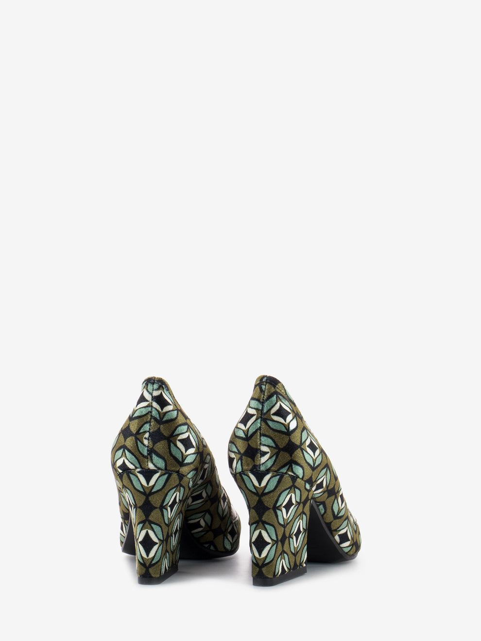 Velvet moccasins stone pattern / black