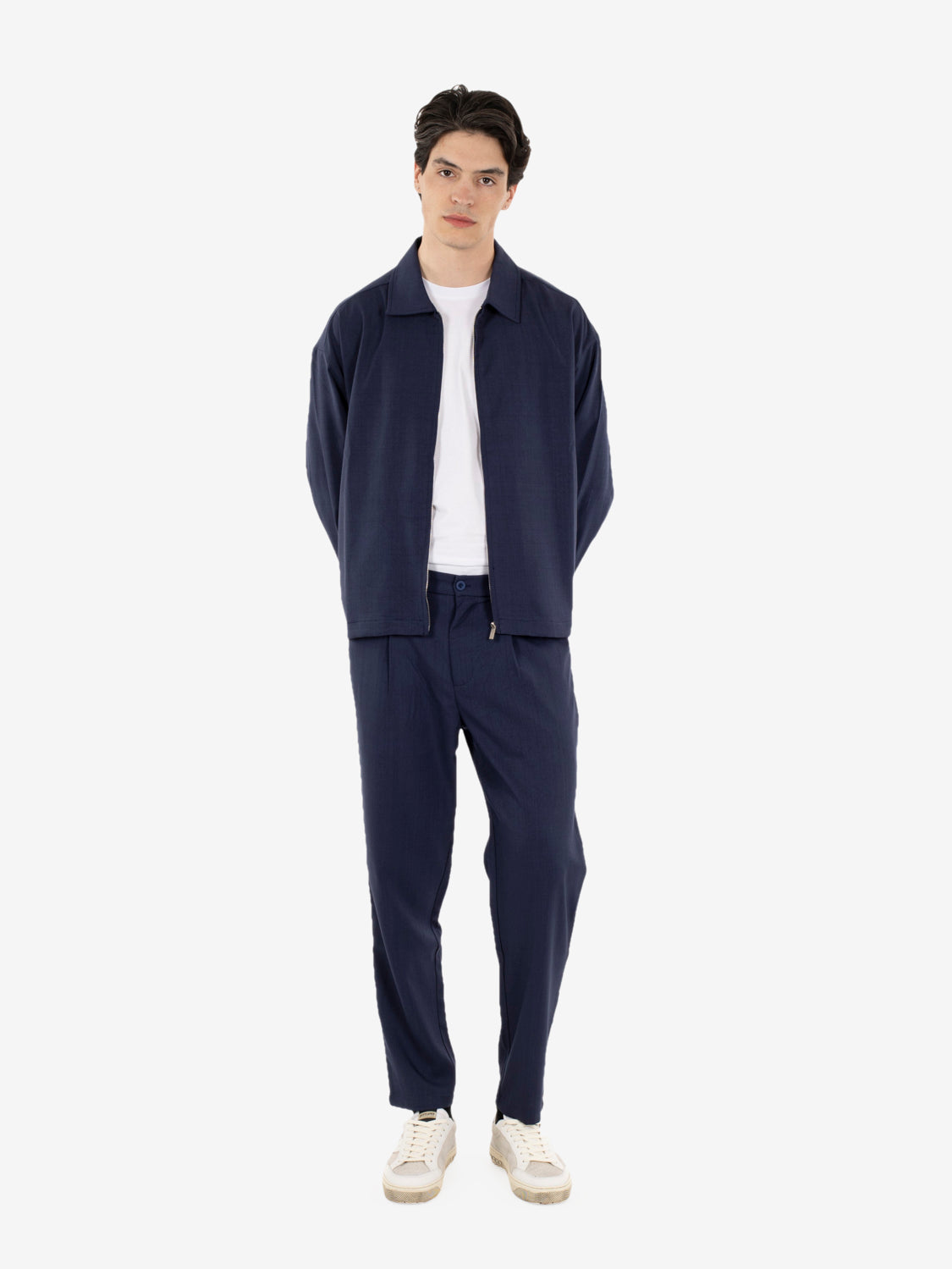 Overshirt boxfit blu