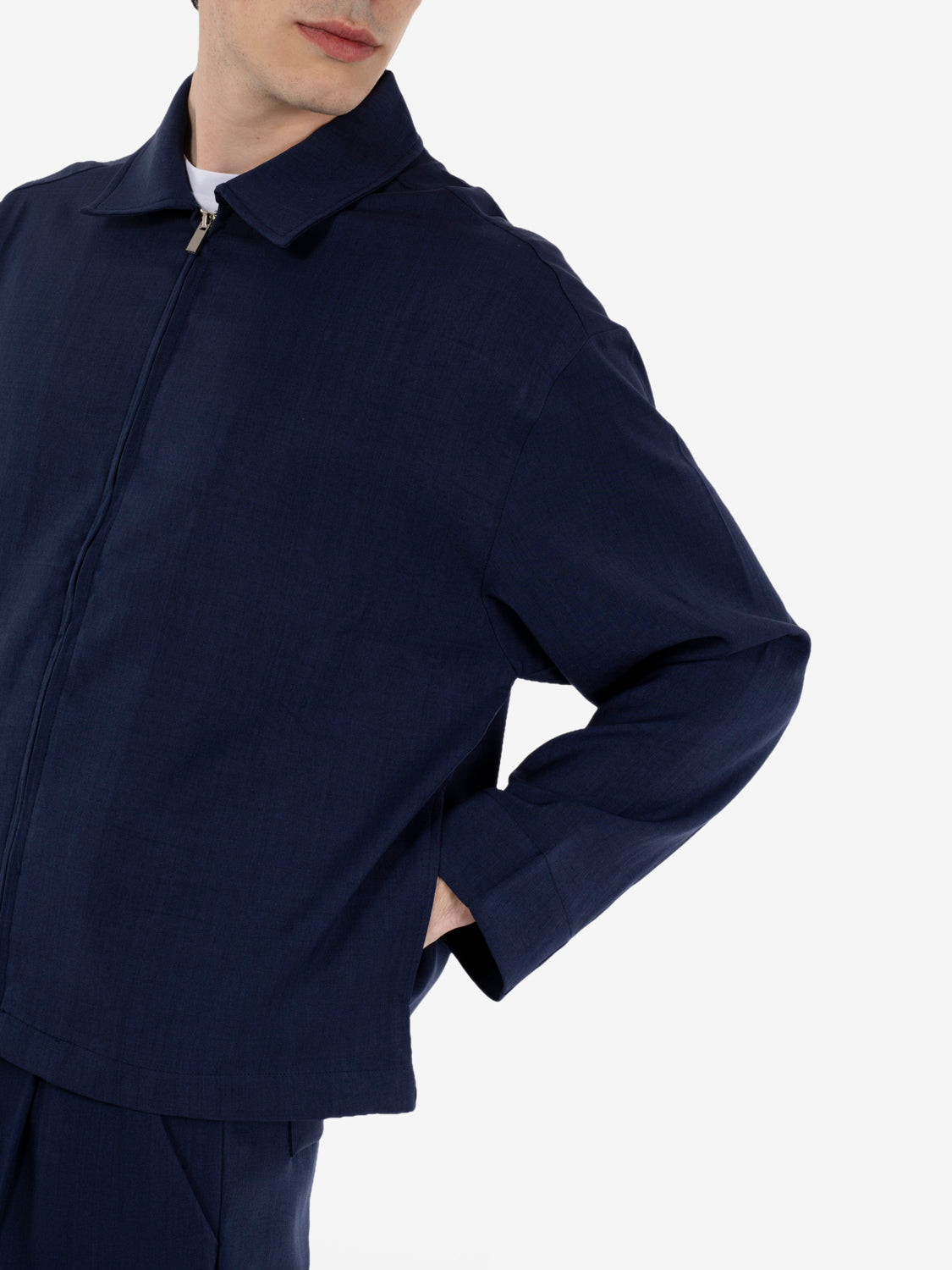 Overshirt boxfit blu