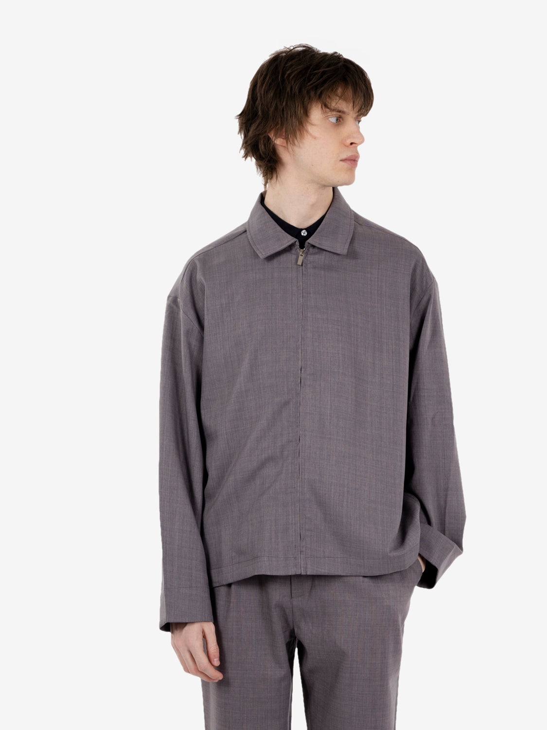 Overshirt boxfit grigio