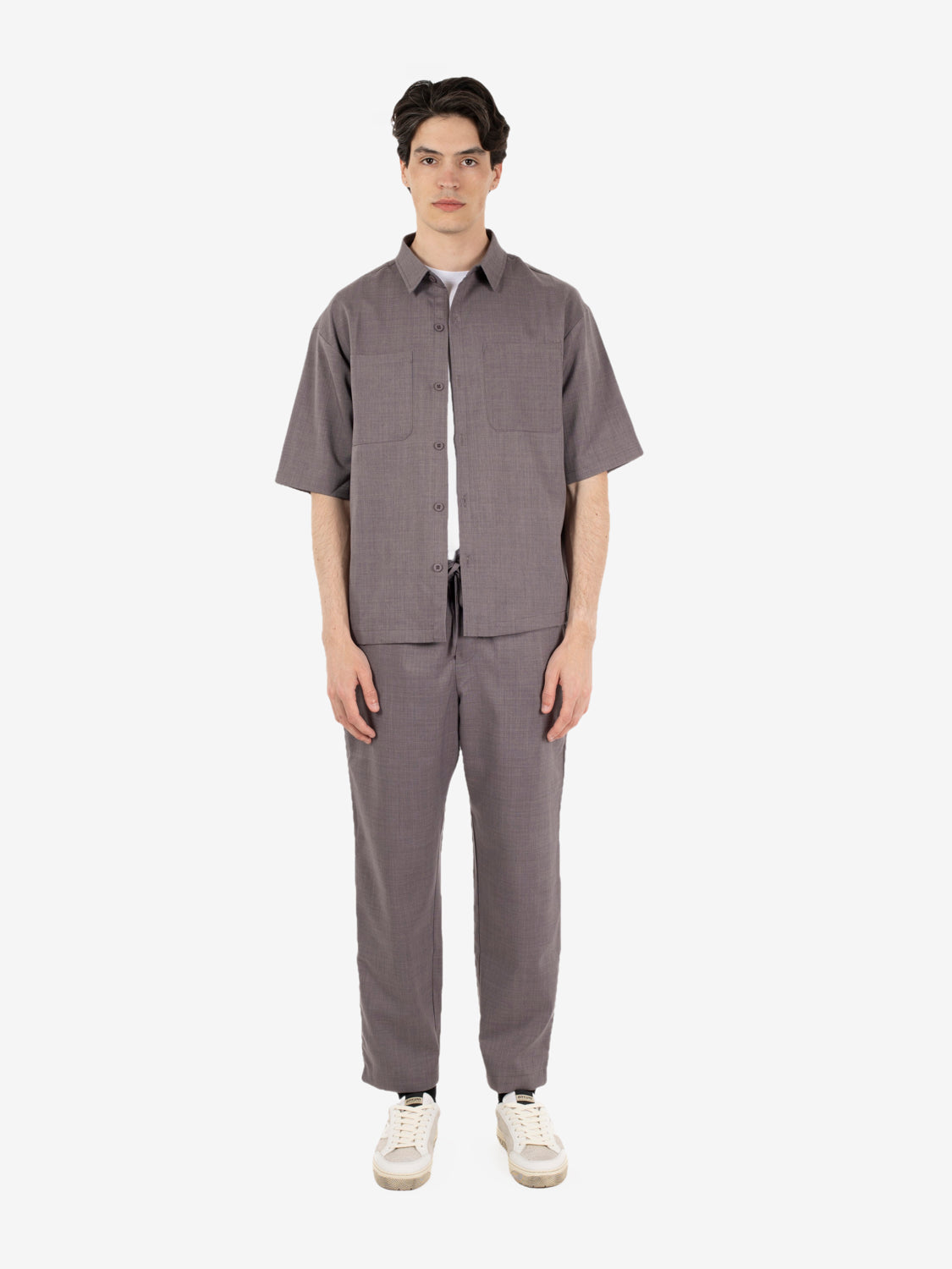 Overshirt regular grigio