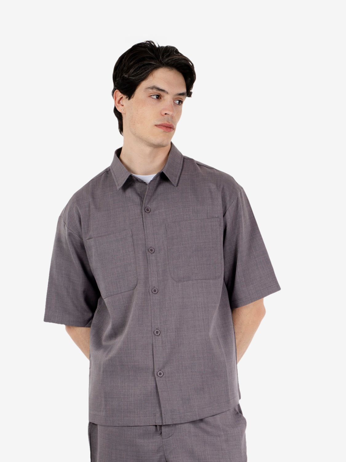 Overshirt regular grigio