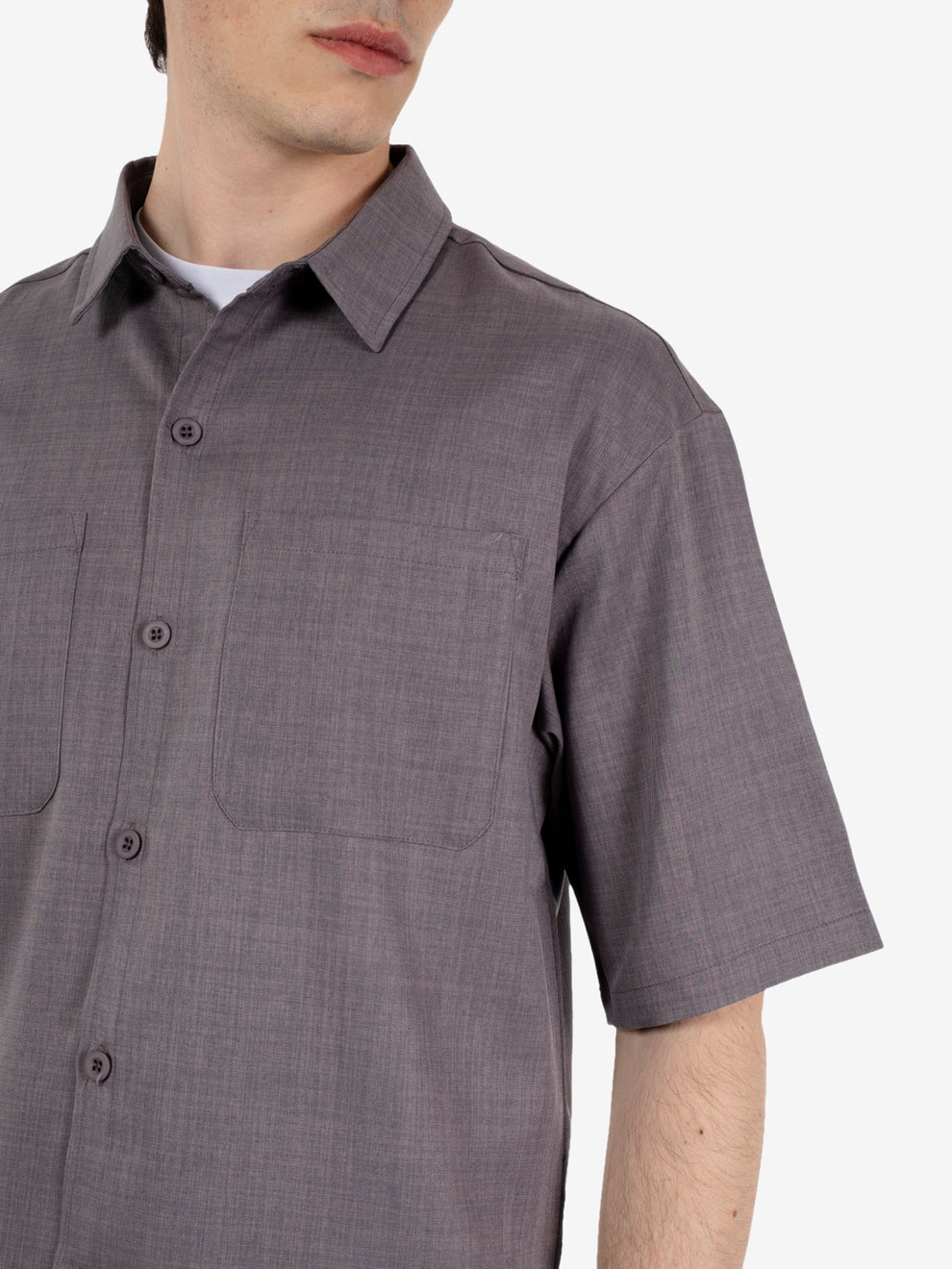 Overshirt regular grigio