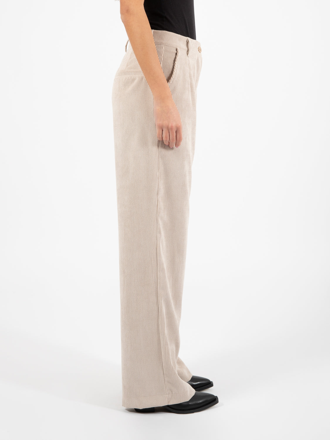 Natural velvet palazzo trousers