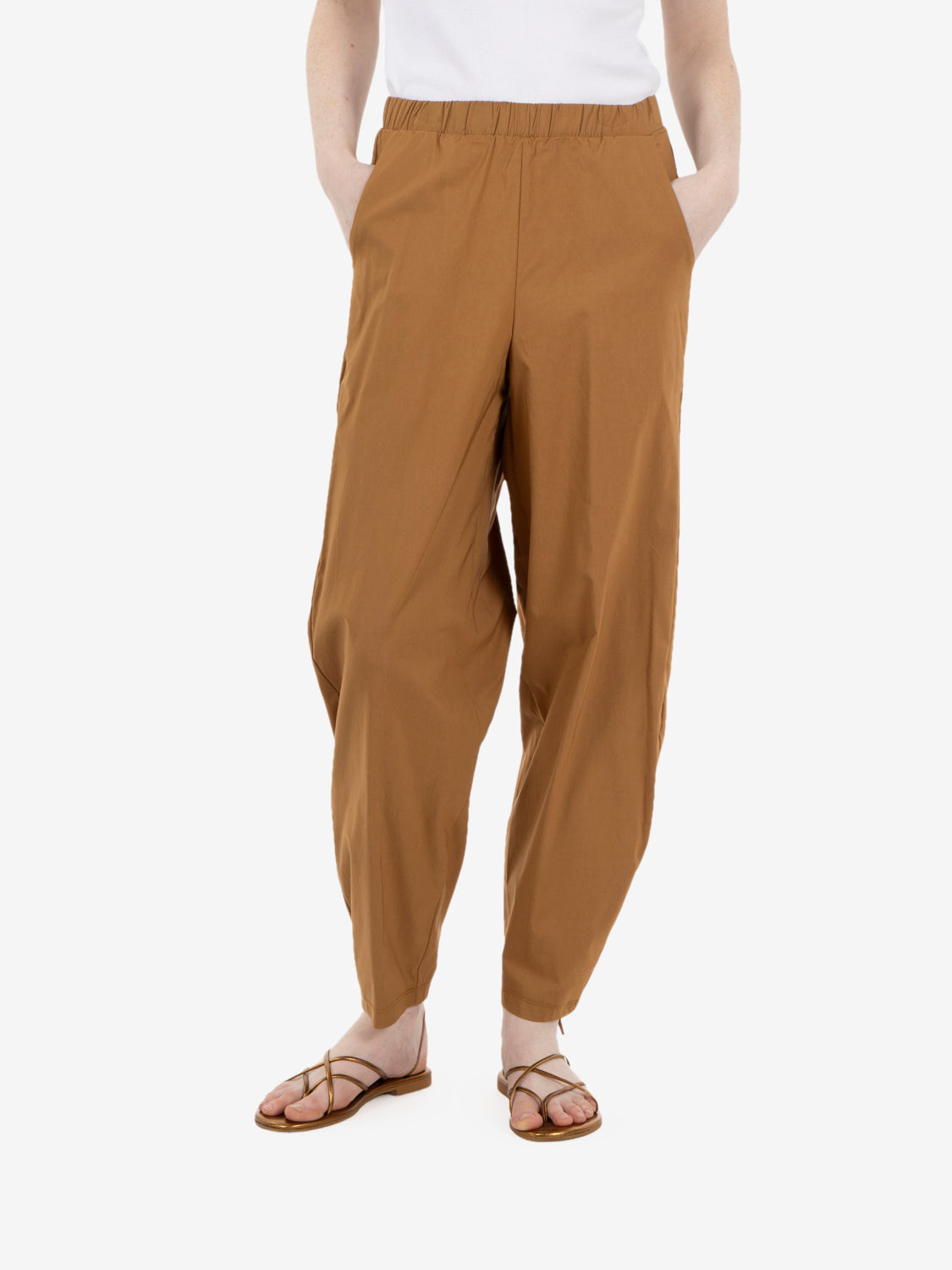 Pantalone baloon fit cammello