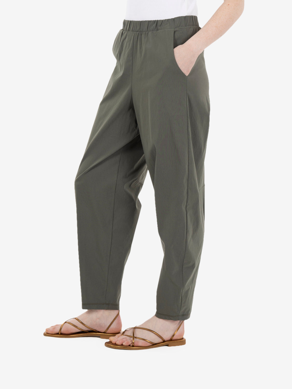 Olive balloon fit trousers