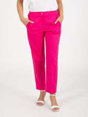 STIMM - Pantalone cropped in cotone fuxia