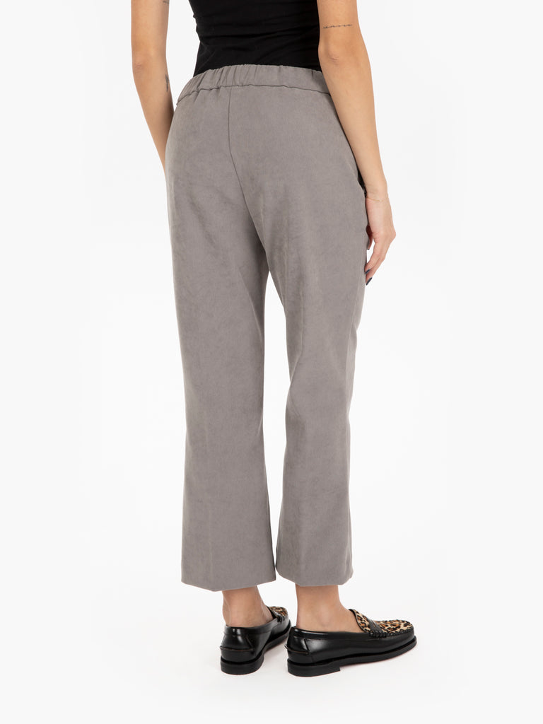 STIMM - Pantalone Cusano a trombetta grigio perla