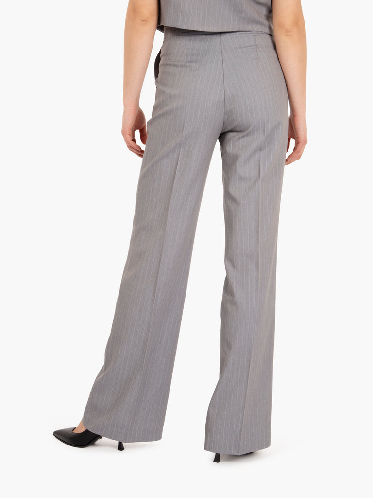 STIMM - Pantalone dritto grigio gessato