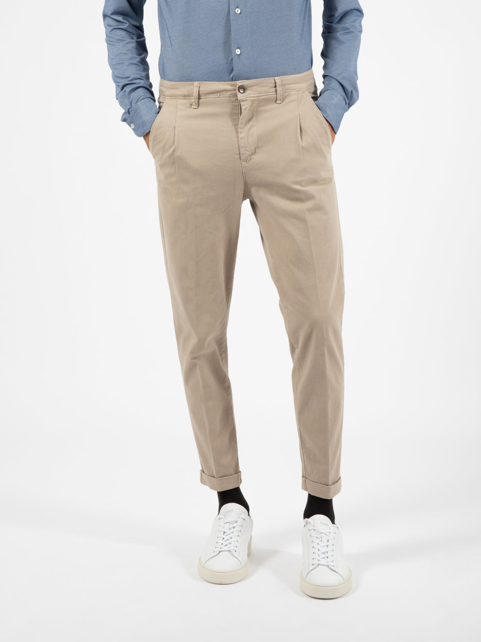 Beige gabardine trousers