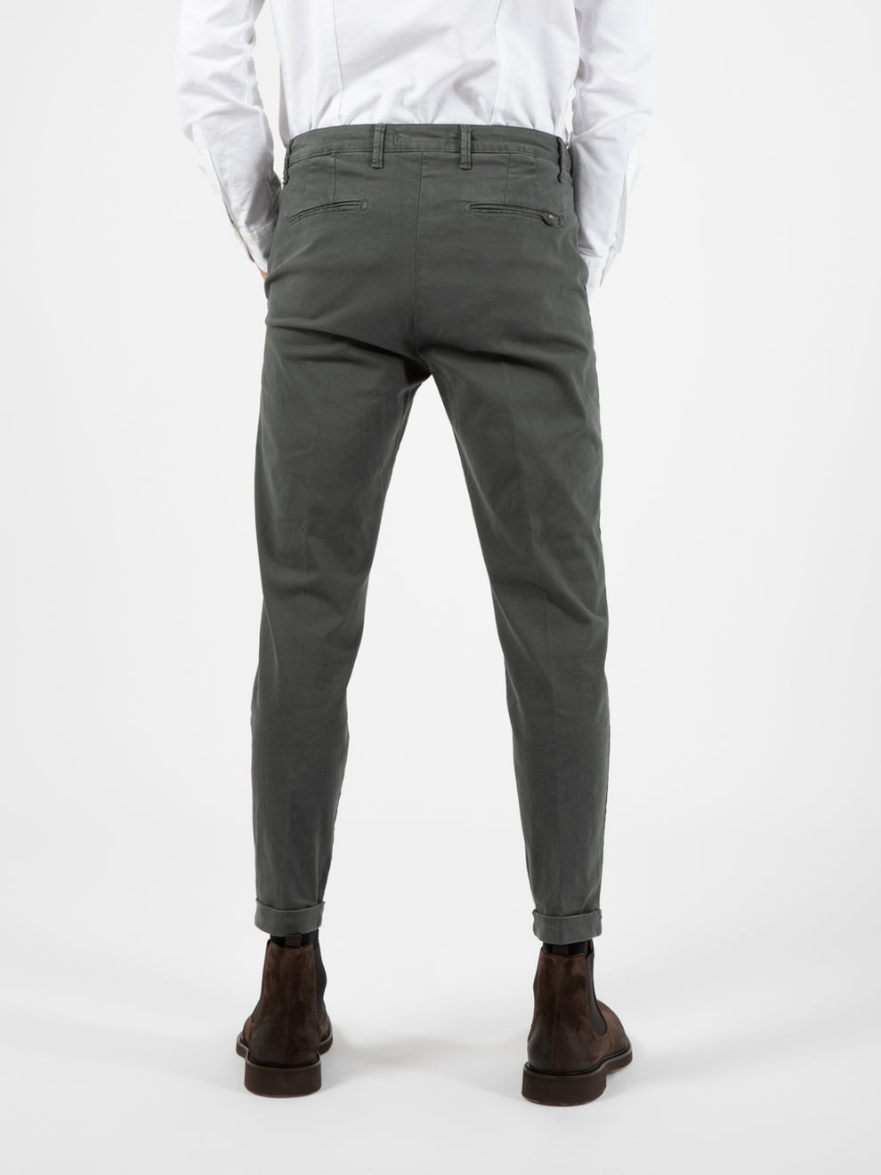 Grey gabardine trousers