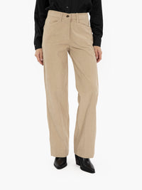 Pantalone Gaia a palazzo in velluto beige